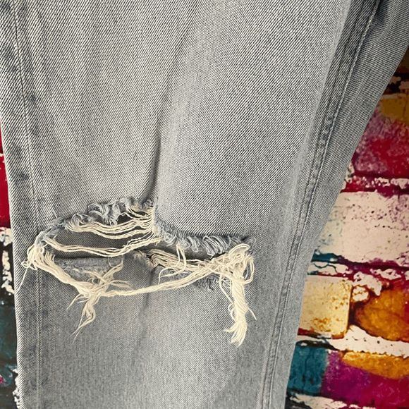 Agolde 90's Mid Rise Loose Fit Jeans Button Fly Distressed Size 30 - Picture 9 of 16